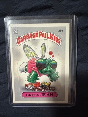 Garbage Pail Kids 'Green Jean' Trading Card - Green and Pink